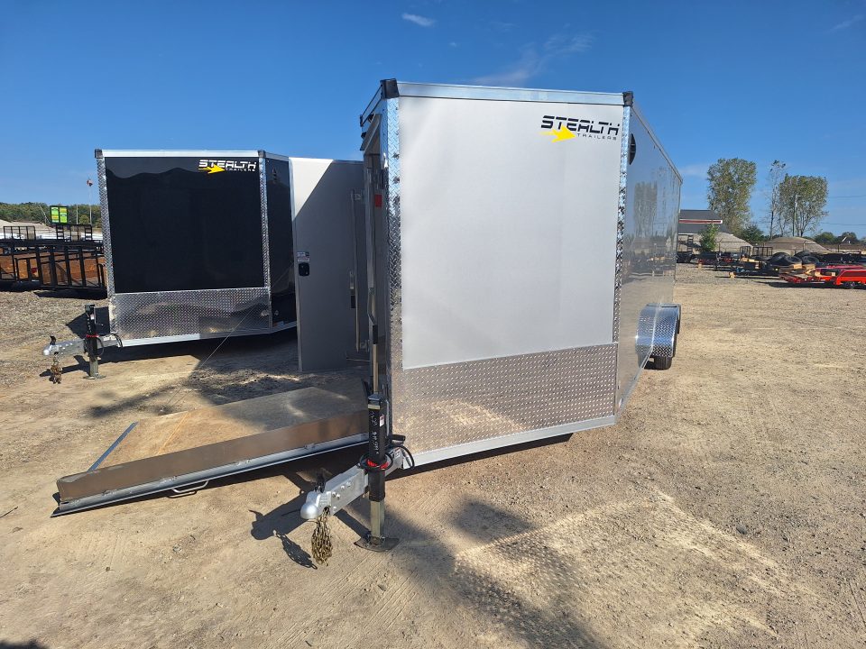 New 7x29 Stealth Trailers 4 place Snowmobile Trailer Aluminum PREMIUM