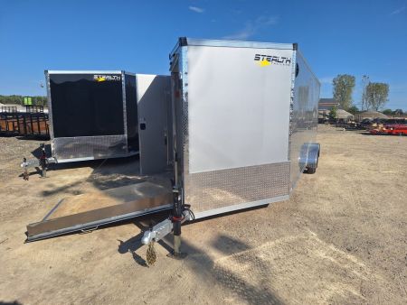 New 7x29 Stealth Trailers 4 place Snowmobile Trailer Aluminum PREMIUM