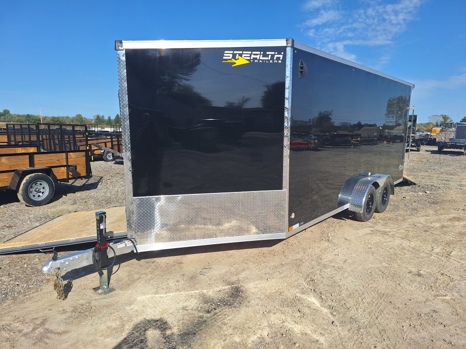 New 7X23 Stealth Trailers 3 place Snowmobile Trailer Aluminum PREMIUM