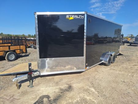 New 7X23 Stealth Trailers 3 place Snowmobile Trailer Aluminum PREMIUM