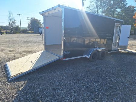 New 7X23 Stealth Trailers 3 place Snowmobile Trailer Aluminum PREMIUM