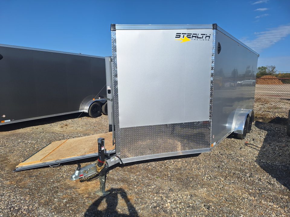 New 7X23 Stealth Trailers 3 place Snowmobile Trailer Aluminum PREMIUM