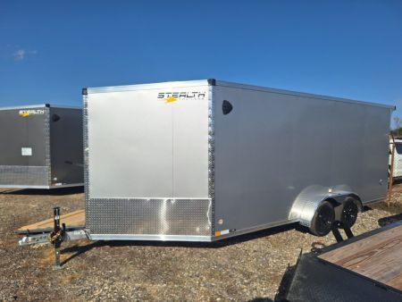 New 7X23 Stealth Trailers 3 place Snowmobile Trailer Aluminum PREMIUM