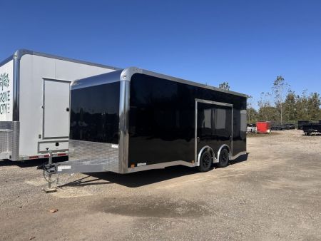 New 2027 ATC 20 FT ROM 400 CAR HAULER 7K GVWR ESCAPE DOOR CABINETS BLACK COIN FLOOR