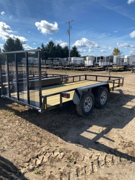 New 2027 AMO 7K TANDEM 6.4X14 1 BRAKE Landscape Trailer