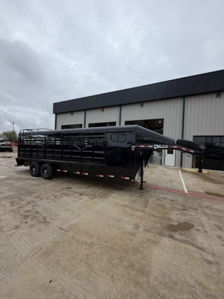 New 2027 Delco Trailers 6'8 X 24 GOOSENECK METAL TOP Stock / Stock Combo Trailer