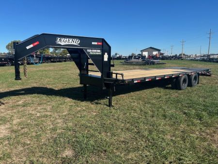 New 2027 Legend 102x25 Tandem 22.5K GN Flatbed w/ 5' Dove & Max Ramps