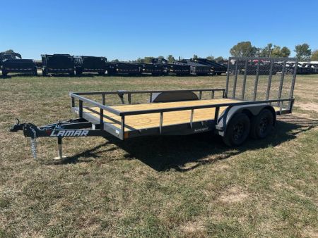 New 2027 Lamar 83x16 Tandem 7K Utility w/ 4' Lay Down Ramp Gate