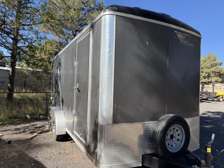 Used 2015 Look Trailers 7X16 Enclosed Box Cargo Trailer 7' Tall Ramp Cargo / Enclosed Trailer