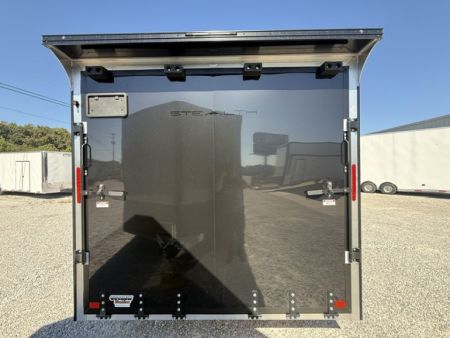 New Stealth Aluminum Enclosed 8.5x20 XLT Pro Series 7K- Black W/ Black Trim, Escape Door and Rear Wing