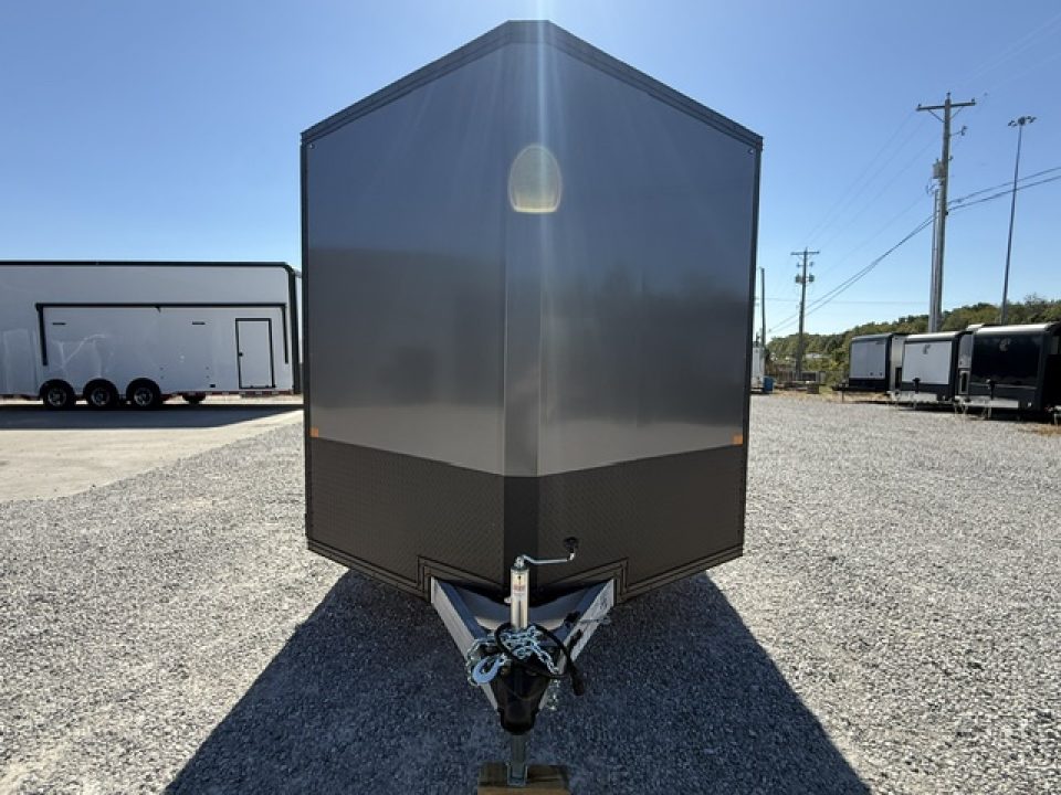 New Stealth Aluminum Enclosed 8.5x20 XLT Pro Series 7K- Black W/ Black Trim, Escape Door and Rear Wing
