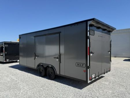 New Stealth Aluminum Enclosed 8.5x20 XLT Pro Series 7K- Black W/ Black Trim, Escape Door and Rear Wing