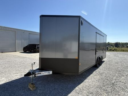 New Stealth Aluminum Enclosed 8.5x20 XLT Pro Series 7K- Black W/ Black Trim, Escape Door and Rear Wing