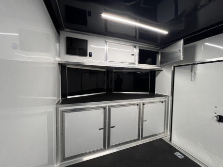 New Scratch Sale* 2027 SPARTAN 8.5X26 + 2ft V nose/ Finished Interior / Race Package / Torsion Axles/ Cabinets / Ext. Tongue - 9990GVW