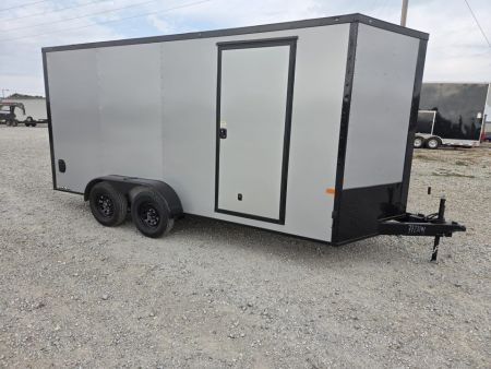 New 2027 Rock Solid 7X16 TANDEM 7K CARGO W/7' HEIGHT BLACKOUT TRIM .080 EXTERIOR & RAMP DOOR