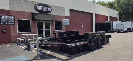 New 6' 3  x 16 Air Tow UT16-14 Drop Deck Utility Flatbed Equipment Trailer 18k w/24  Sides