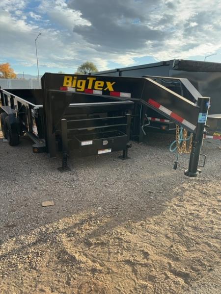 New 2027 Big Tex Trailers 7X14 HEAVY DUTY TANDEM AXLE GOOSENECK DUMP TRAILER 15.9K W/SLIDE IN RAMPS