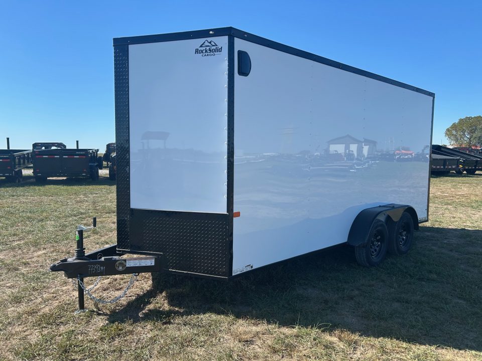 New 2027 Rock Solid 7x16 Tandem 7K Cargo w/ Ramp Door, 7' Interior Height, & .080 Exterior