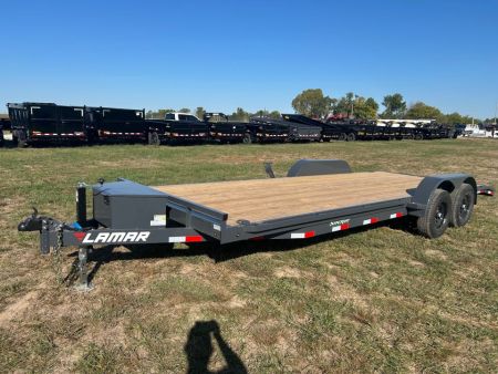 New 2027 Lamar 83x22 Tandem 10K Carhauler w/ Toolbox & Slide In Ramps