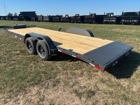 New 2027 Lamar 83x22 Tandem 10K Carhauler w/ Toolbox & Slide In Ramps