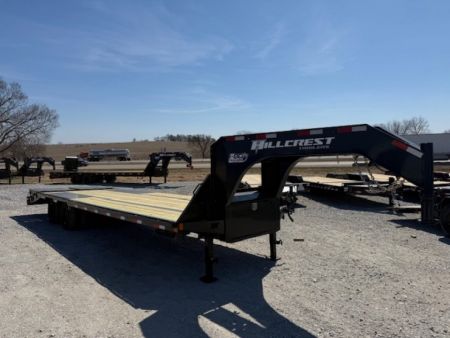 New 2026 Hillcrest Black Grey 102 x25'+5' 25.9k Gooseneck Deckover Trailer