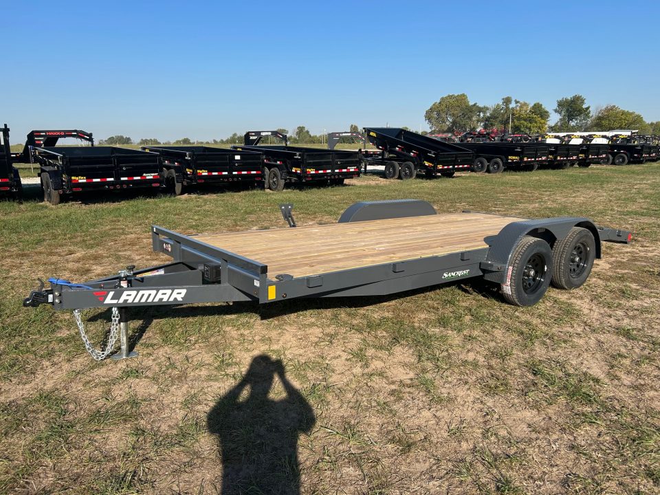 New 2027 Lamar 83x18 Tandem 7K Carhauler w/ 2' Dove & Slide In Ramps