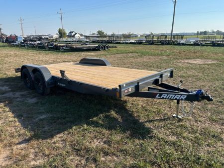 New 2027 Lamar 83x18 Tandem 7K Carhauler w/ 2' Dove & Slide In Ramps