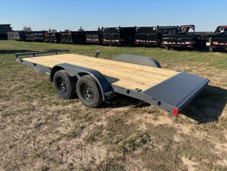 New 2027 Lamar 83x18 Tandem 7K Carhauler w/ 2' Dove & Slide In Ramps