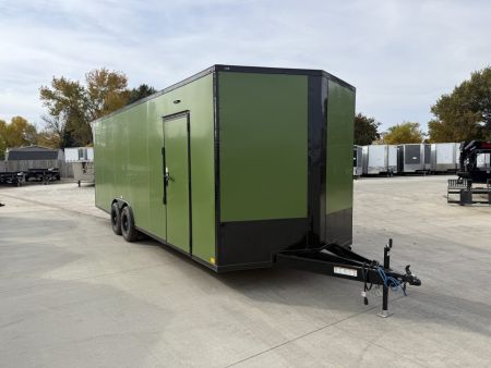 New NEW 2026 Sawyer 8.5x24 +2’V, 7.5’ TALL, PolyCor, Wing, Enclosed Rear Ramp Car Hauler Cargo Trailer