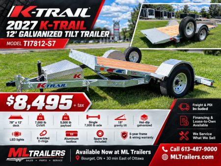 New 2027 K-Trail 12' Galvanized Tilt Trailer 7000 LB | Ottawa