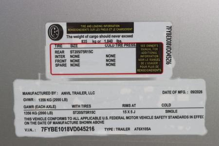 New 2027 6X10 Anvil Cargo Trailer