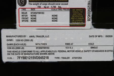 New 2027 6X12 Anvil Cargo Trailer