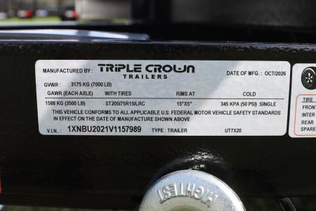 New 2027 7X20 Triple Crown UTILITY TRAILER