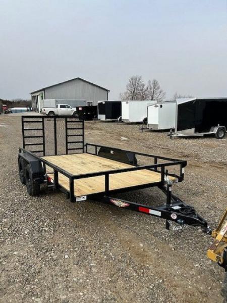 New 2027 H&H Trailers 82 X14' Rail Side LADDER STYLE GATE 7k gvwr Utility Trailer