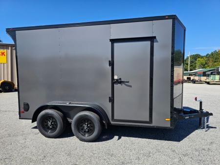 New 2027 7X12 TANDEM AXLE ENCLOSED TRAILER WITH SPOILER AND BLACKOUT PACKAGE
