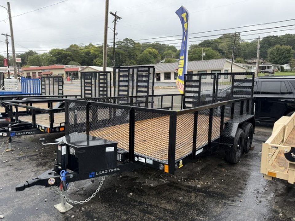 New Load Trail Utility 83x14 7K Black W/ HD Gate Ramp Gate and 24" Mesh Sides