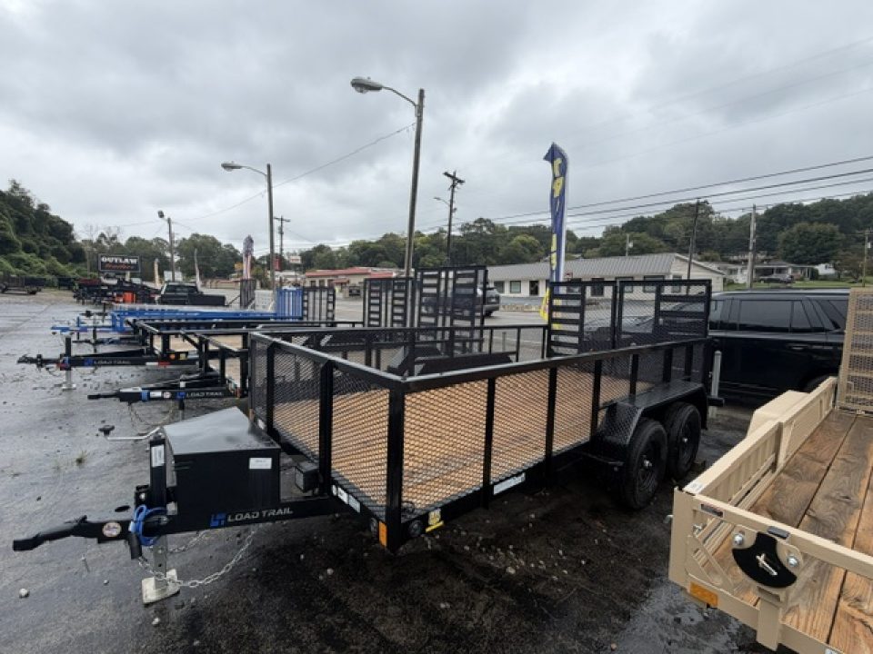 New Load Trail Utility 83x14 7K Black W/ HD Gate Ramp Gate and 24" Mesh Sides