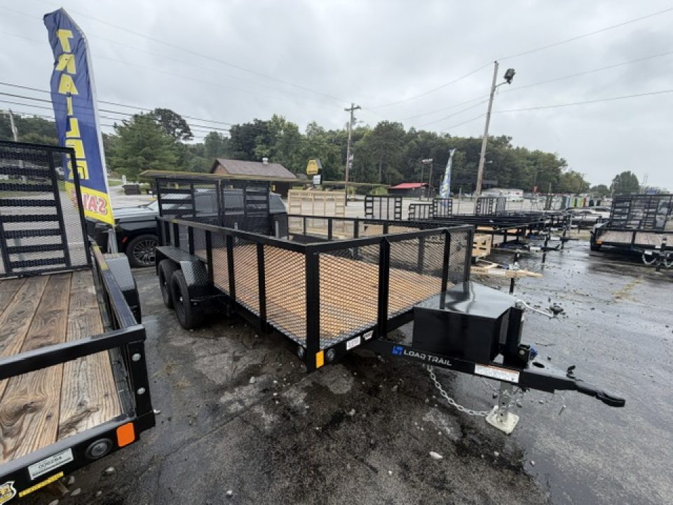 New Load Trail Utility 83x14 7K Black W/ HD Gate Ramp Gate and 24" Mesh Sides