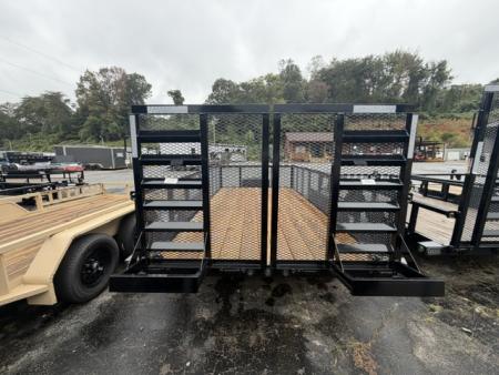 New Load Trail Utility 83x14 7K Black W/ HD Gate Ramp Gate and 24" Mesh Sides