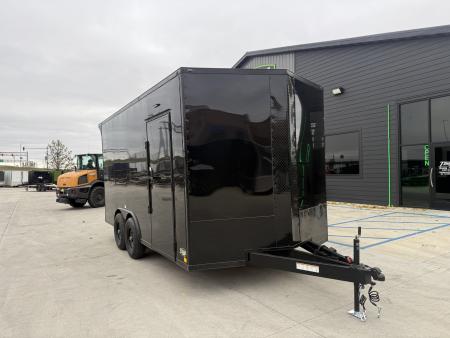 New NEW 2026 Sawyer 8.5x16 +2’V, 7.5’ TALL, PolyCor, Wing, Enclosed Rear Ramp Car Hauler Cargo Trailer