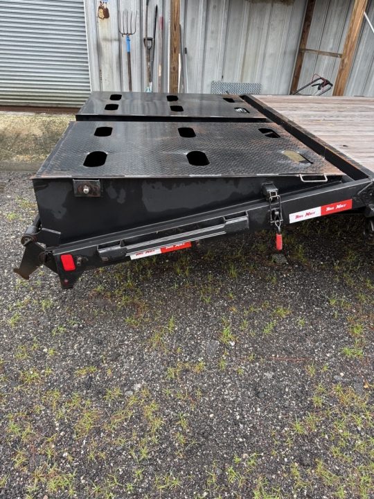 Used 2025 Trail Maxx 40ft. Gooseneck Equipment Flatbed Trailer with Mega Ramps and 12,000 Capacity Equipment Trailer