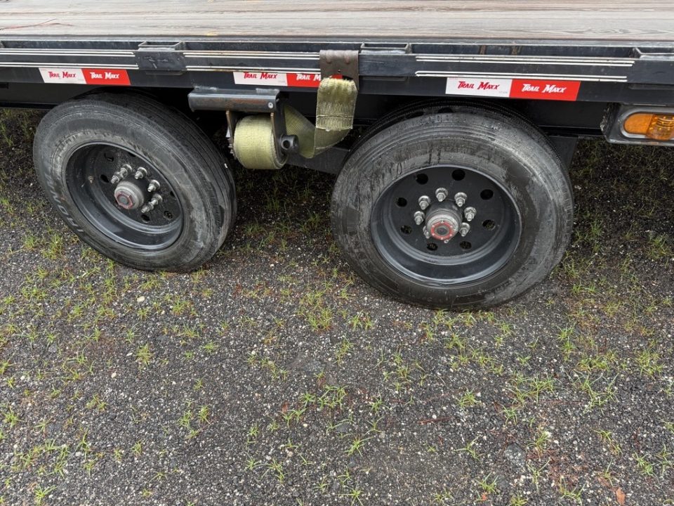 Used 2025 Trail Maxx 40ft. Gooseneck Equipment Flatbed Trailer with Mega Ramps and 12,000 Capacity Equipment Trailer