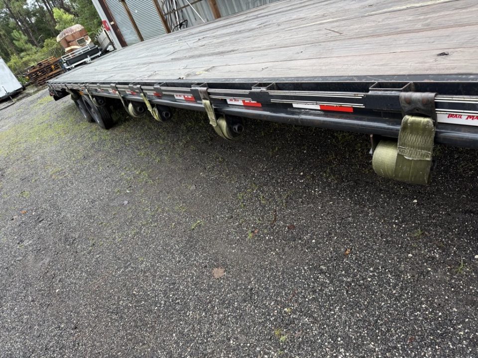 Used 2025 Trail Maxx 40ft. Gooseneck Equipment Flatbed Trailer with Mega Ramps and 12,000 Capacity Equipment Trailer