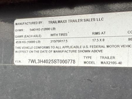 Used 2025 Trail Maxx 40ft. Gooseneck Equipment Flatbed Trailer with Mega Ramps and 12,000 Capacity Equipment Trailer