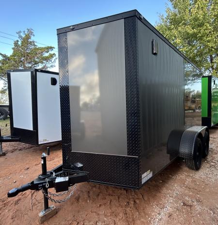 New 2026 Family Trailer 6x12 Tandem Axles Cargo / Enclosed Trailer- Screwless Exterior- Blackout Pkg- Rear Spoiler