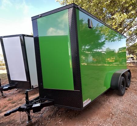 New 2026 Family Trailer 6x12 Tandem Axles Cargo / Enclosed Trailer- Screwless Exterior - Blackout Pkg- Rear Spoiler