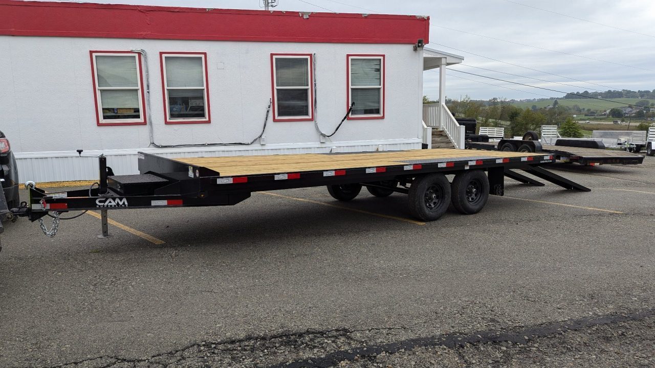 New 2027 CAM Superline 20' General Duty Flat Deck Deckover w/ 8' Underbody Ramps