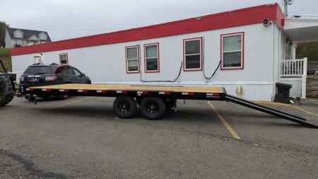 New 2027 CAM Superline 20' General Duty Flat Deck Deckover w/ 8' Underbody Ramps