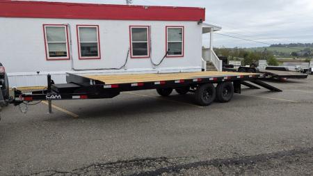 New 2027 CAM Superline 20' General Duty Flat Deck Deckover w/ 8' Underbody Ramps