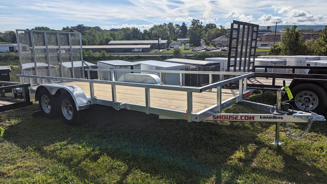 New 2027 Load Rite 7x18 Tandem ALL GALVANIZED Utility w/ Spring Assist Gate